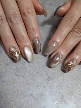 A'laise Nail【パラジェル/フィルイン導入店】/マグネット&ミラーリボン