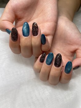 オレンジ 心斎橋店(ORANGE)/ラメ×マグネットネイル