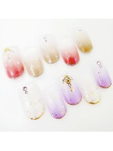 ネイルサロン クイール 小山店(NAIL SALON QUILL)/グラデーション+ラメライン