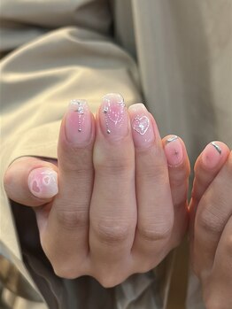 甘辛mixワンホンネイル