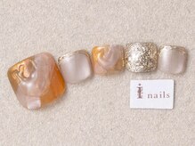 アイネイルズ 三宮店(I nails)/オレンジニュアンスフット