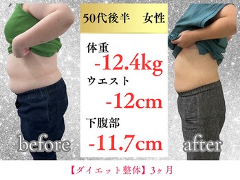 ボディメイク アールエフ サクラ接骨院(bodymake RF SAKURA接骨院)/50代　3ヶ月で体重ー12.4kg