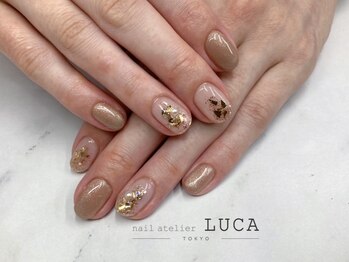 ネイルアトリエルカ(nail atelier LUCA)/W-847 大人上品ブラウンネイル