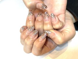 ラメ×ストーン