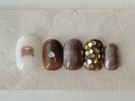 ブラウンベアとハートと