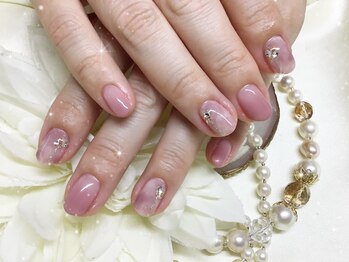 ウィズ フェリーク/ピンク系タイダイネイル