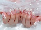 キルティングネイル　蝶ネイル