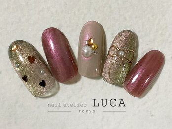 ネイルアトリエルカ(nail atelier LUCA)/C-61 ハート×リボンネイル