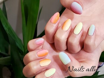 ネイルズアリー 立川店(Nails ally)/トロピカル×縦グラ×スイート