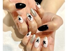 ネイルサロン ブランロール 三軒茶屋店(Blanl'or)/モノトーン×シルバー