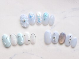 選べるブルーネイルデザイン