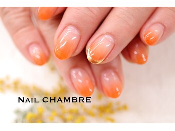ネイル シャンブル(nail CHAMBRE)/クリアオレンジで爽やか仕上げ