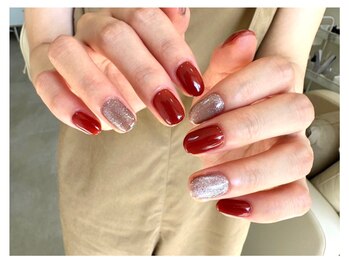 マニネイル 高の原店(mani nail)/赤ネイル