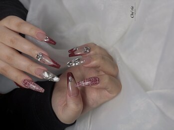 赤フレンチ　× ツイード