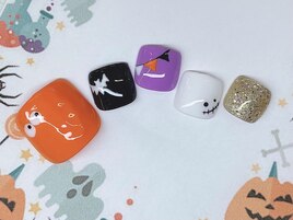 手描き　フット　ハロウィン