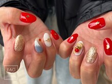 ラグ ネイル(RAG nail)の雰囲気（POPなお正月ネイルで新年早々いい事ありそう♪）