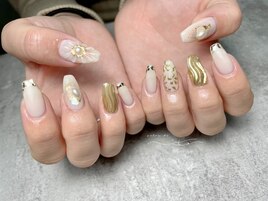 ガラスフレンチ×フラワーアート