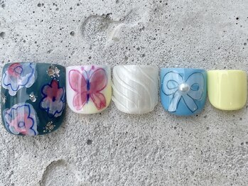 フリークネイル(FREAK Nail)/韓国蝶々リボンFOOT ¥12000