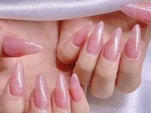 エムズ ネイルサロン(M2)/長さだしピンクラメワンカラー