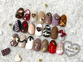 バレンタインネイル