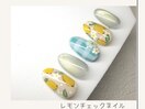レモンチェックネイル