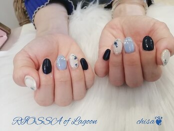 ツイードx押し花☆春ネイル