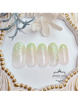 ピオニーネイル(peony nail)/ホワイト紫陽花　アナベル