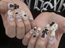 ホワイト×ブラックキティネイル