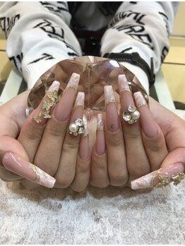 エスフィーネイルサロン ブリーユ(Esfy nailsalon Brille)/春色ロングフレンチ