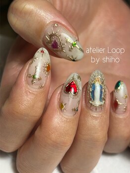 アトリエループ(atelier Loop by shiho)の写真/芸大出身ネイリストのこだわりアート！人と違ったネイルがしたいならココ♪[アートし放題コースB◆¥13000]