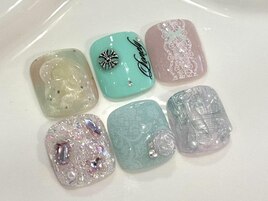 【フットネイル】親指アート