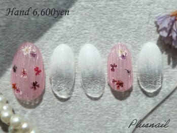 プラスネイル 北千住東口店(PLUS NAIL)/【3185】押し花ネイル