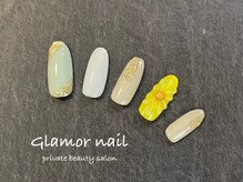 グラマーネイル(Glamor nail)/フラワー×ゴールド