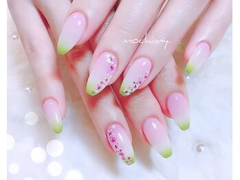 モチミィ(mochimy.)/*桜もち押し花ネイル*