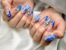 デザスカ　青マーブル×フレンチ