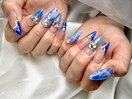 デザスカ　青マーブル×フレンチ