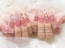 リボンネイル　ピンクネイル