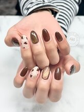 オレンジスティック/ブラウン バレンタイン ハート