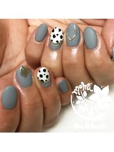 サロンモワ(salon mowa)/☆ダルメシアン柄ネイル☆