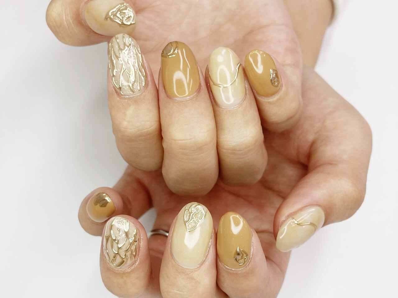 ネイルカラー 中古 キャメル ワンカラーネイル#2色ネイル#キャメル#ココア - 門真市のネイルサロン