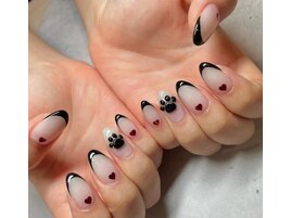 黒フレンチ・猫好き肉球・ハート