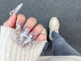 ★成人式3dフラワーネイル★