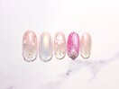 シンプルホロ桜ネイル初回￥6500