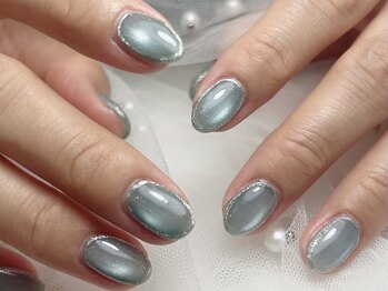 ジョアネイル(JOA Nail)/マグネット/ラメ囲み/シンプル