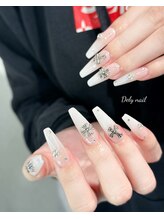 デリーネイル(Dely_nail)/クロス×ホワイトグラデネイル