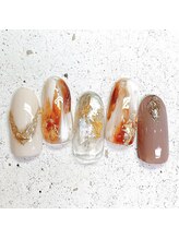 ネイルアンドまつげ リュフェール 五反田(Nail Lufaire)/ブラウンニュアンスネイル