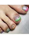 フットカラフルフレンチネイル