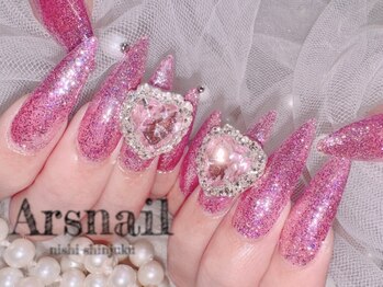 アルスネイル(Ars nail)/ピンクグリッターワンカラー