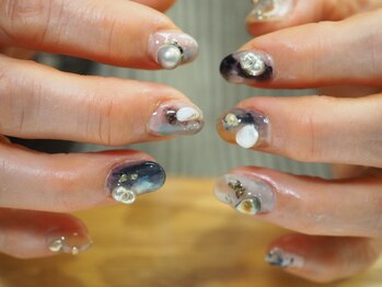 ネイルサロン ユーズ(USE.)/パーツ乗せ冬アート