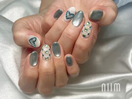 ビジューネイル　ハート